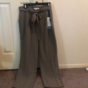 Contemporary tapered olive green pants